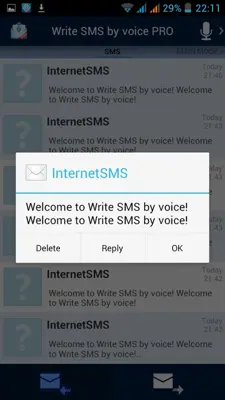 Write SMS by voice android App screenshot 1