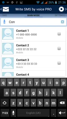 Write SMS by voice android App screenshot 4