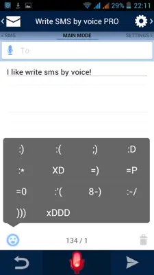 Write SMS by voice android App screenshot 7